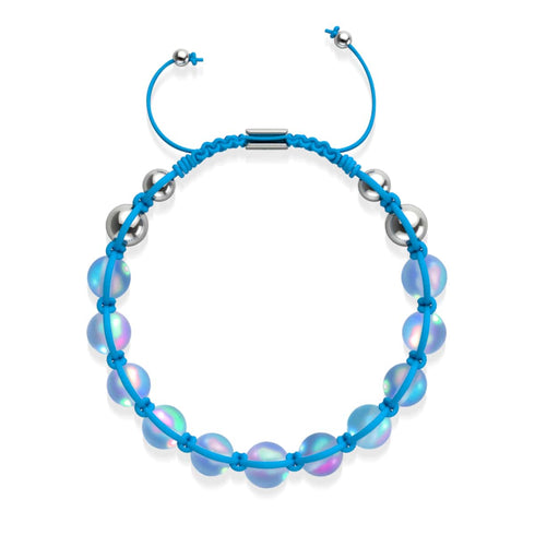 Bleu | Aigue-marine | Argent | Bracelet Charmballa Verre Sirène